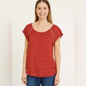 Peach color blouse. Size Large